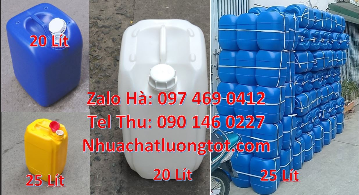 Bán can nhựa lớn 20l đựng nước uống,can nhựa 25l đựng hóa chất công ng