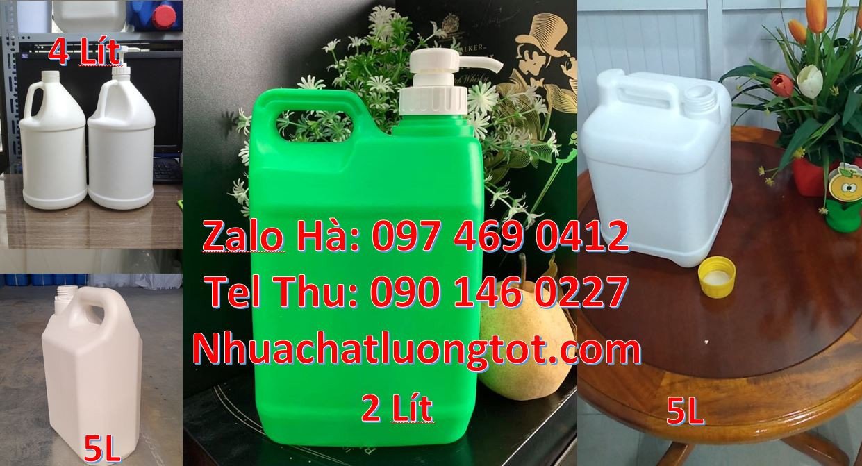 Bán can nhựa nhỏ 2l đựng cồn,can nhựa 5l đựng thực phẩm.can nhưa hdpe