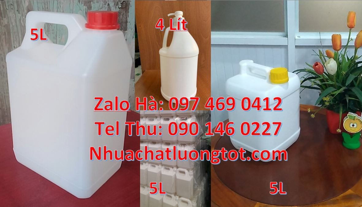 Bán can nhựa nhỏ 2l đựng cồn,can nhựa 5l đựng thực phẩm.can nhưa hdpe