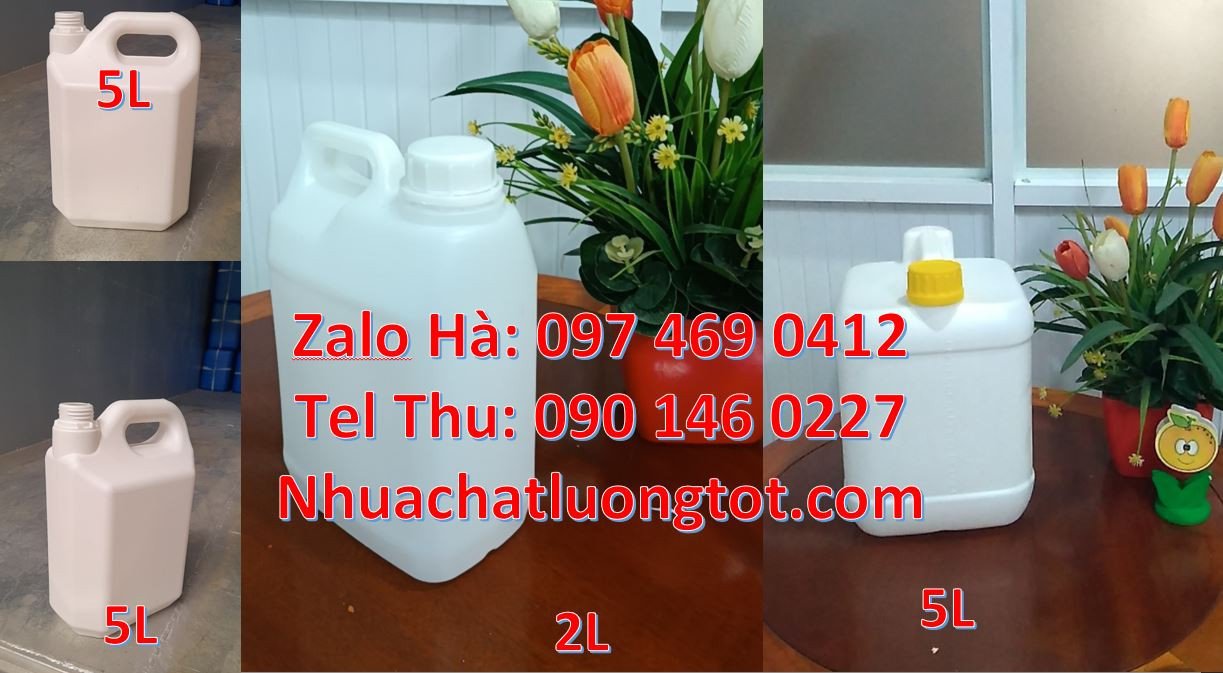 Bán can nhựa nhỏ 2l đựng cồn,can nhựa 5l đựng thực phẩm.can nhưa hdpe