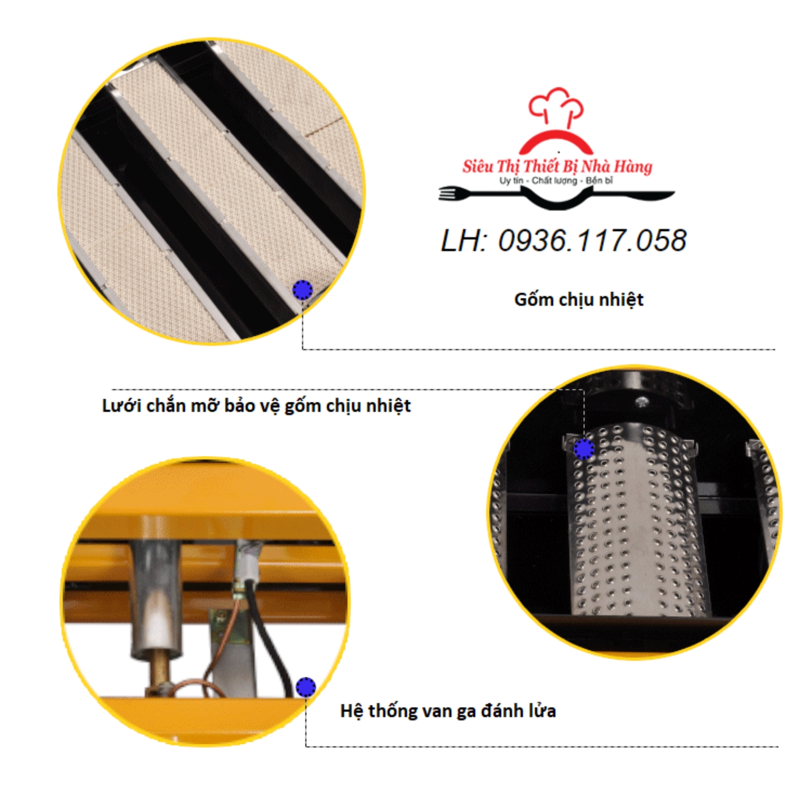 Bếp nướng hàu - nướng BBQ 6 họng dài chạy gas K333