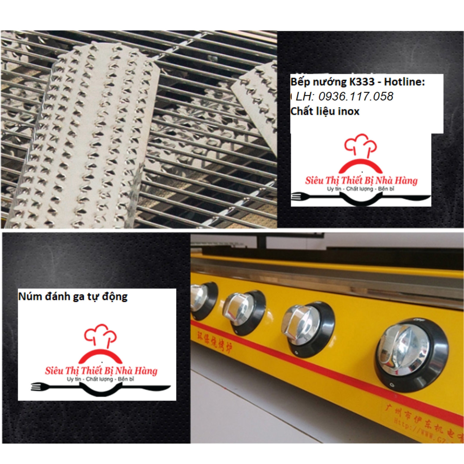 Bếp nướng hàu - nướng BBQ 6 họng dài chạy gas K333