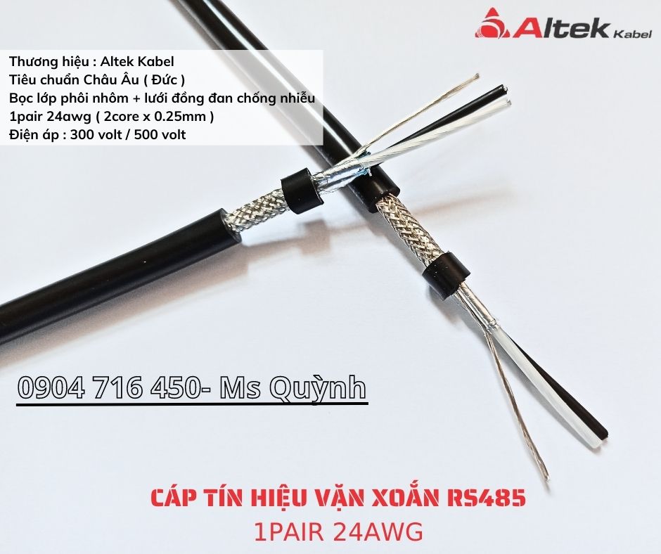 Cáp tín hiệu RS485 1pair 24AWG Altek Kabel Đà Nẵng, Hà Nội, Sài Gòn