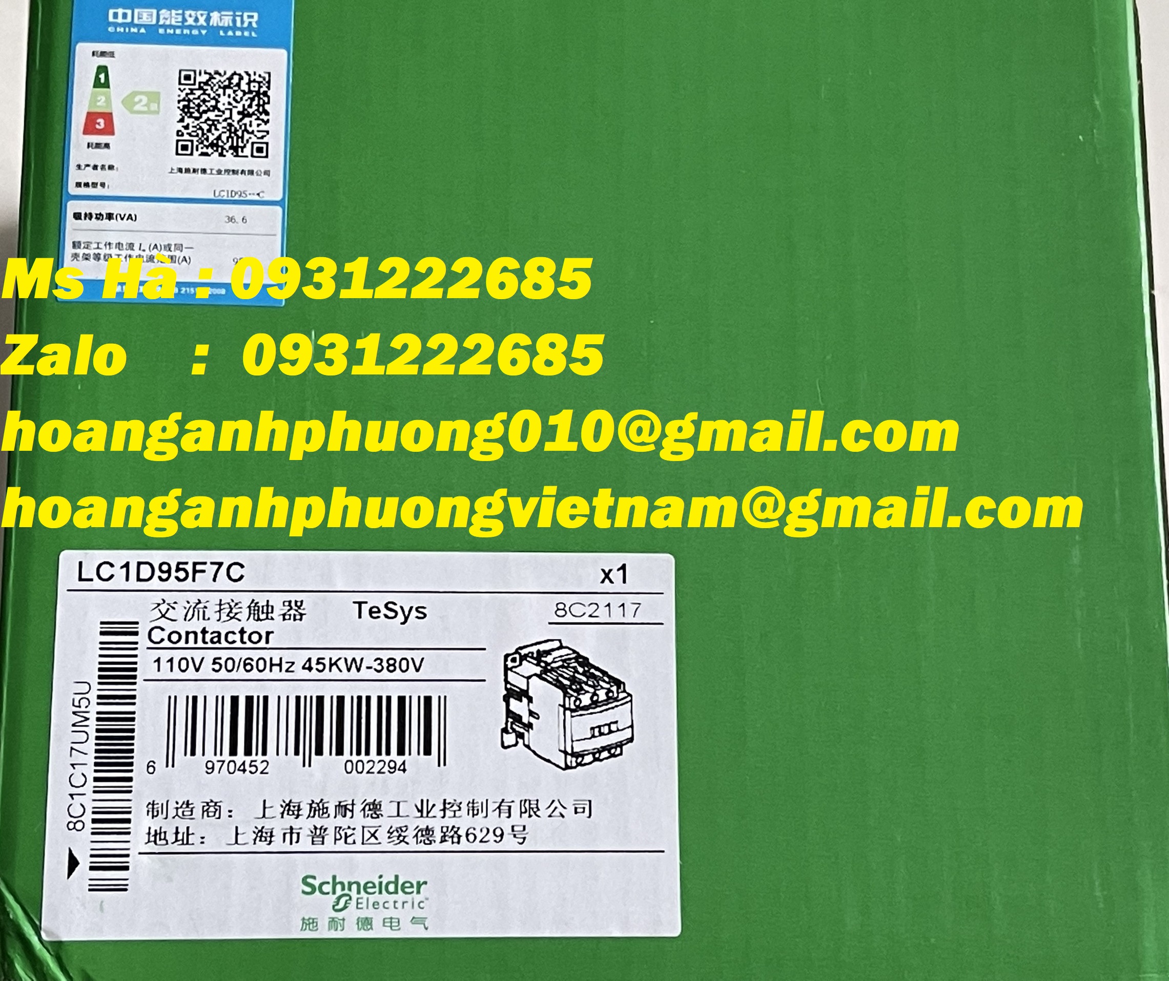 Công tắc nhập khẩu LC1D95F7C schneider - giao hàng nhanh