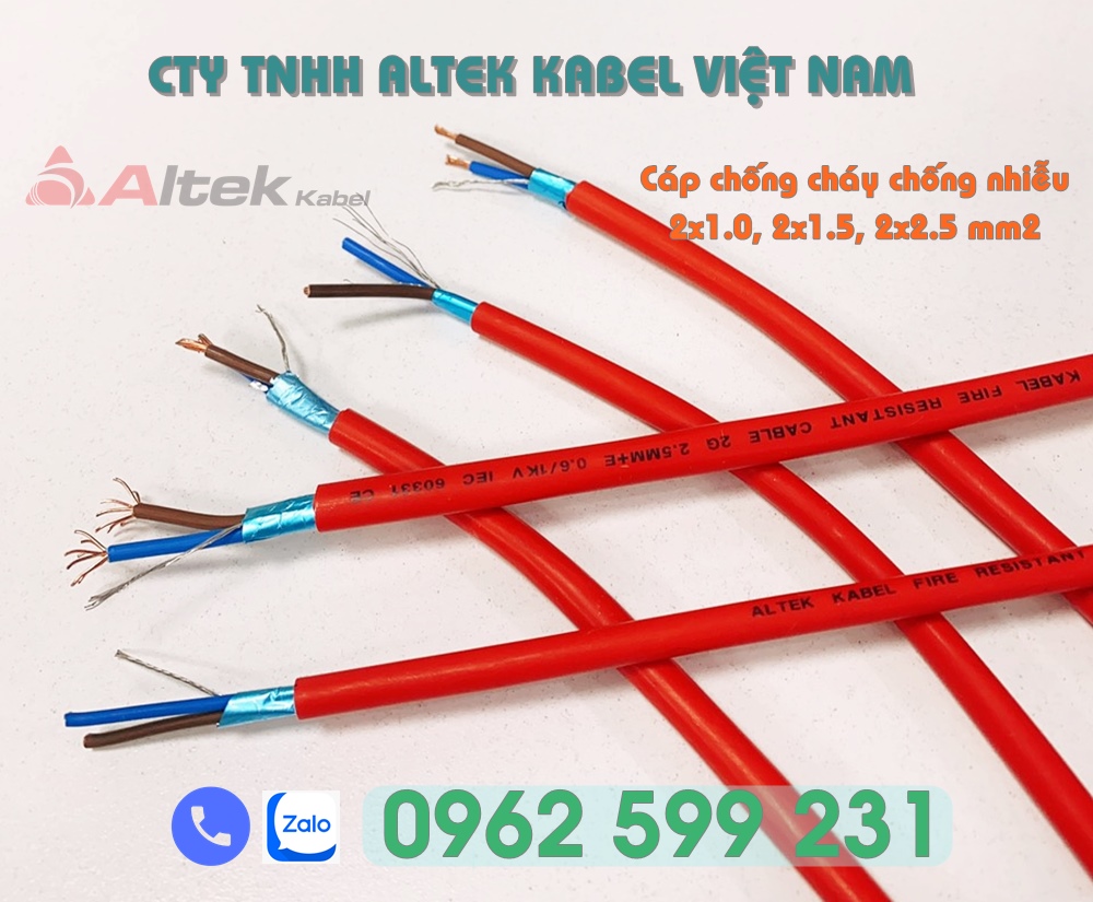 Cáp chống cháy Altek kabel, cáp chậm cháy, cáp chống nhiễu