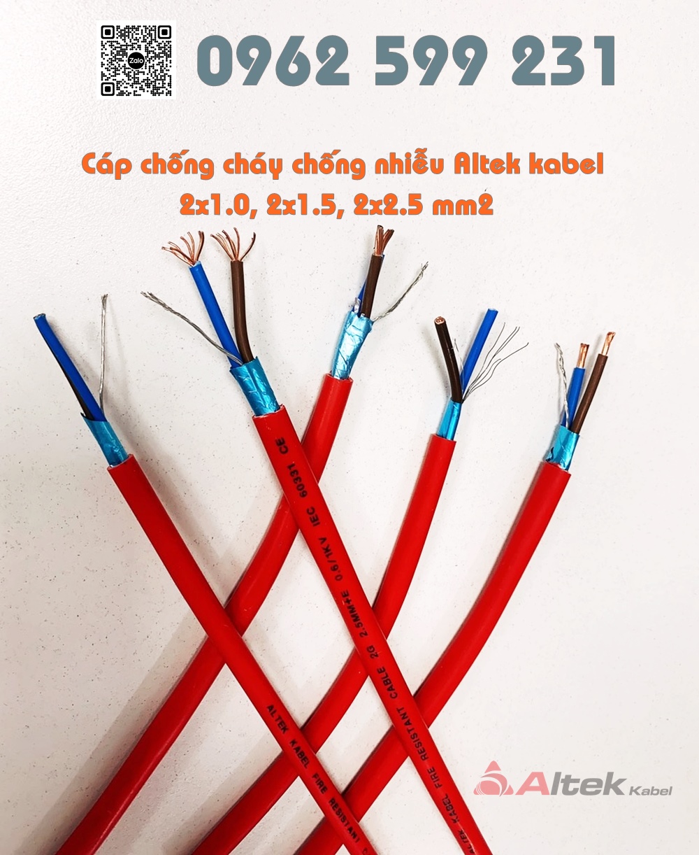 Cáp chống cháy Altek kabel, cáp chậm cháy, cáp chống nhiễu
