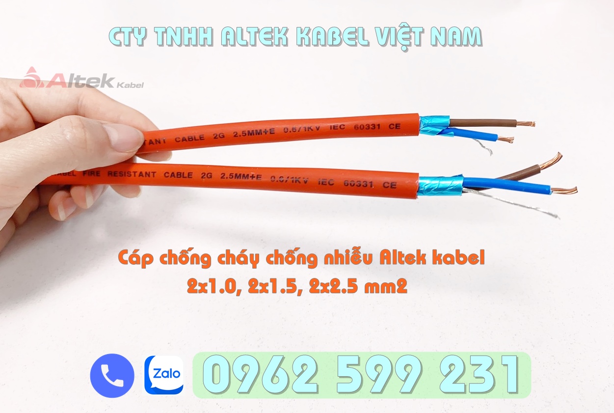 Cáp chống cháy Altek kabel, cáp chậm cháy, cáp chống nhiễu