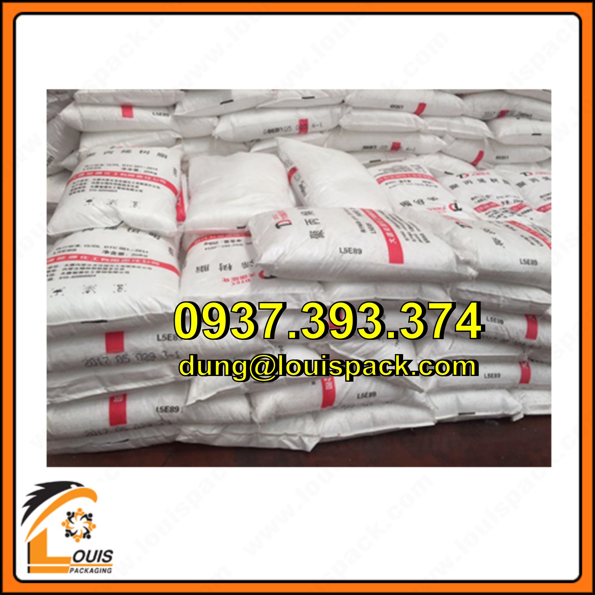 Bao PP dệt trắng đựng 25kg hạt nhựa kèm túi lồng PE