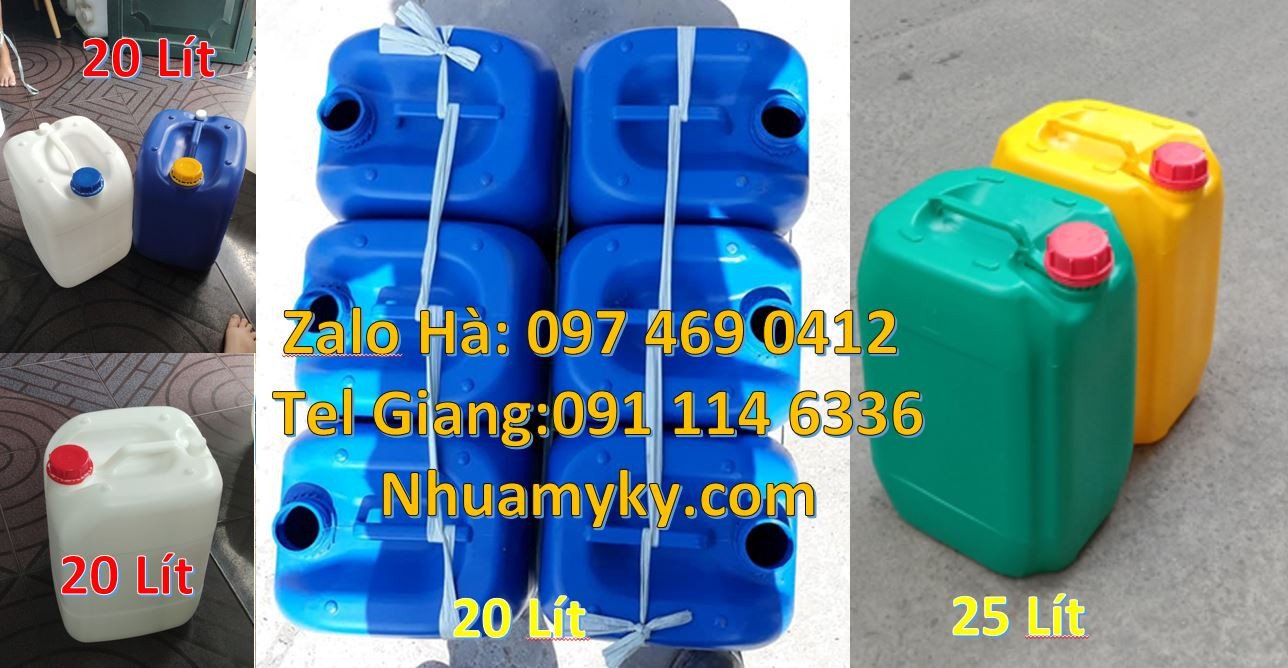Bán can nhựa 25l đựng xăng dầu,can nhựa 25l đưng phẩm màu,can nhựa hdp