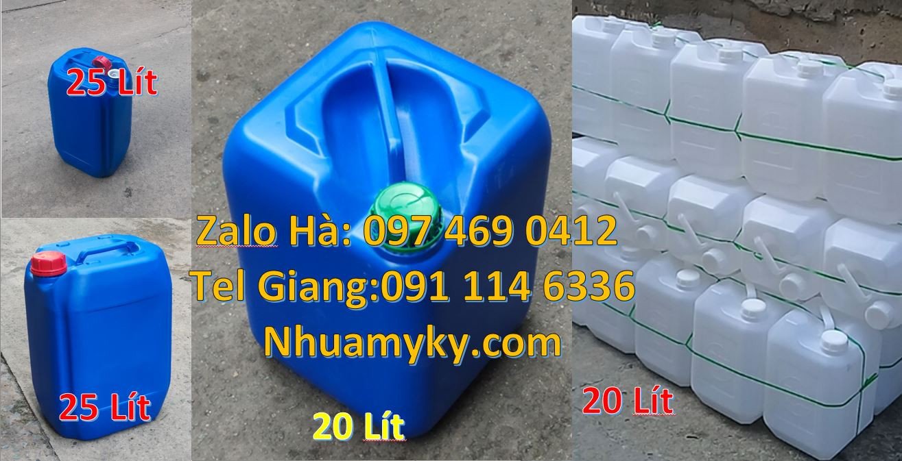 Bán can nhựa 25l đựng xăng dầu,can nhựa 25l đưng phẩm màu,can nhựa hdp