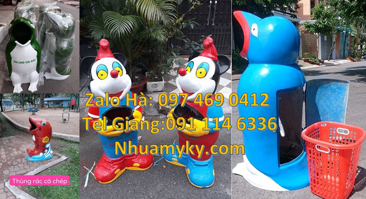 Giá bán thùng đựng rác hình con thú,thùng rác hình con vật giá rẻ hcm