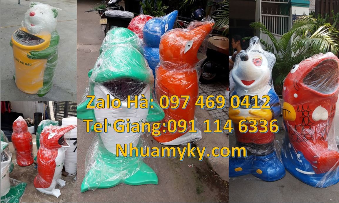 Giá bán thùng đựng rác hình con thú,thùng rác hình con vật giá rẻ hcm