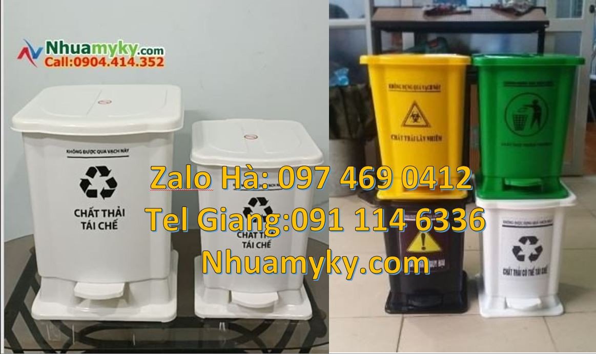 Bán thùng rác y tế cỡ nhỏ 15l,thùng rác y tế 60l có nắp đậy đạp chân