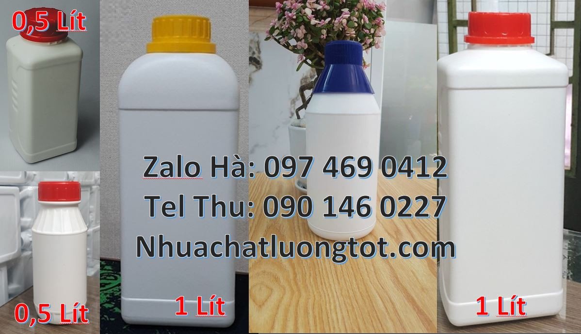 Bán chai nhựa hdpe đựng hóa chất,chai nhựa 1l đựng dầu ăn gia vị bếp