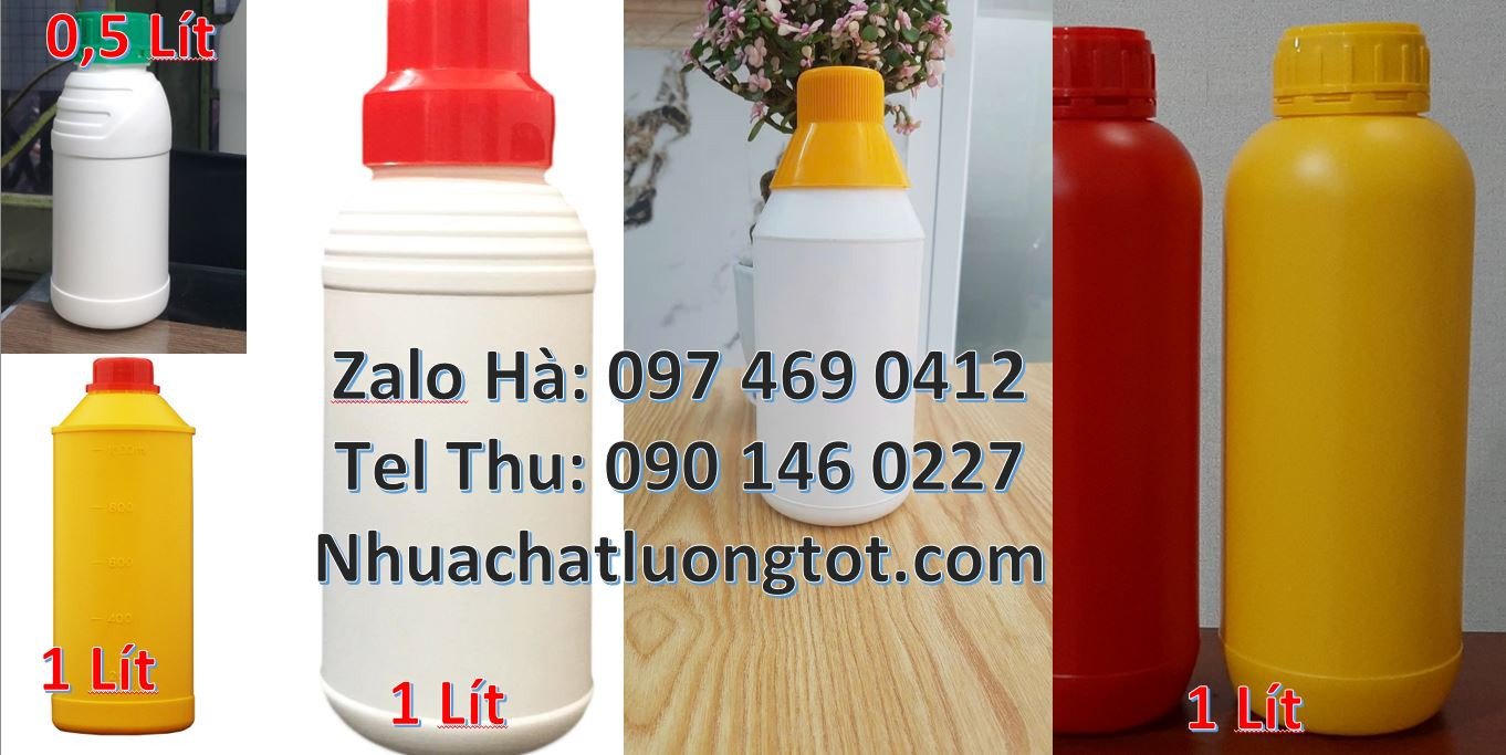 Bán chai nhựa hdpe đựng hóa chất,chai nhựa 1l đựng dầu ăn gia vị bếp