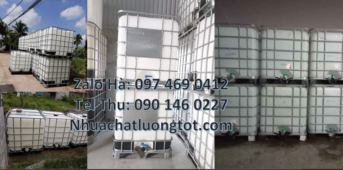 Bán tank nhựa đựng hóa chất công nghiệp,thùng ibc 1000l màu trắng khun