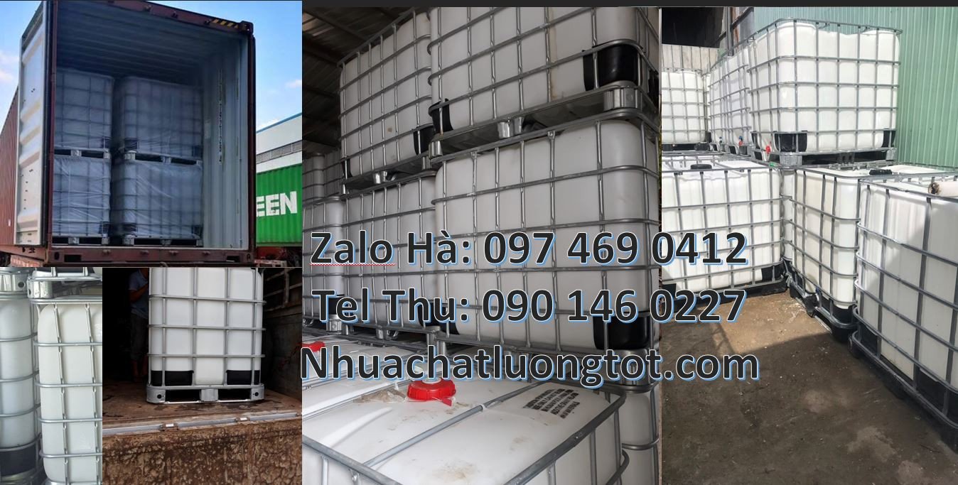 Bán tank nhựa đựng hóa chất công nghiệp,thùng ibc 1000l màu trắng khun