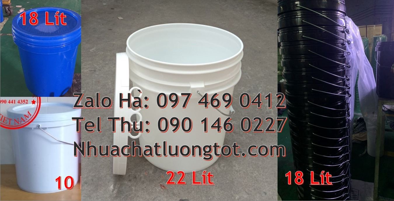Bán xô nhựa nắp chiết rót 20l,vỏ thùng sơn 22l quai nhựa giá rẻ mới hc