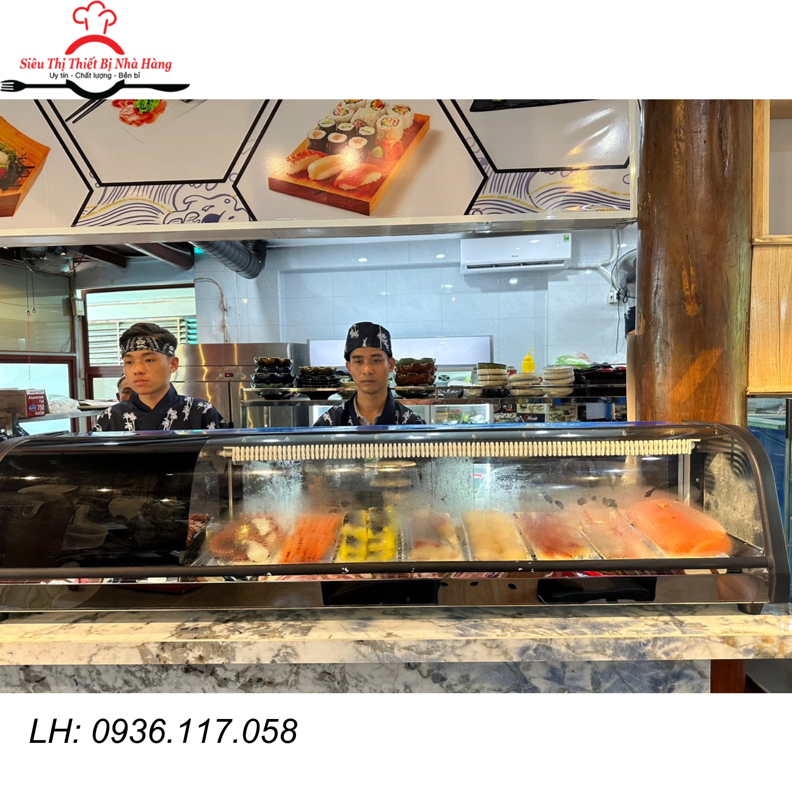 Tủ trưng bày sushi- tủ mát sashimi 1m2-1m5-1m8