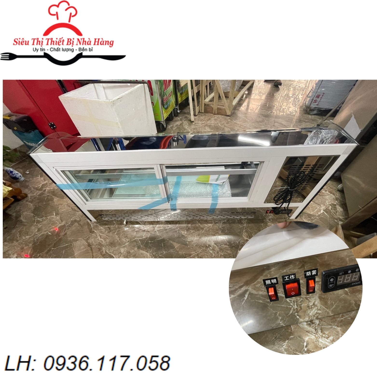 Tủ trưng bày sushi-tủ mát sashimi 2 tầng 1m5-1m8