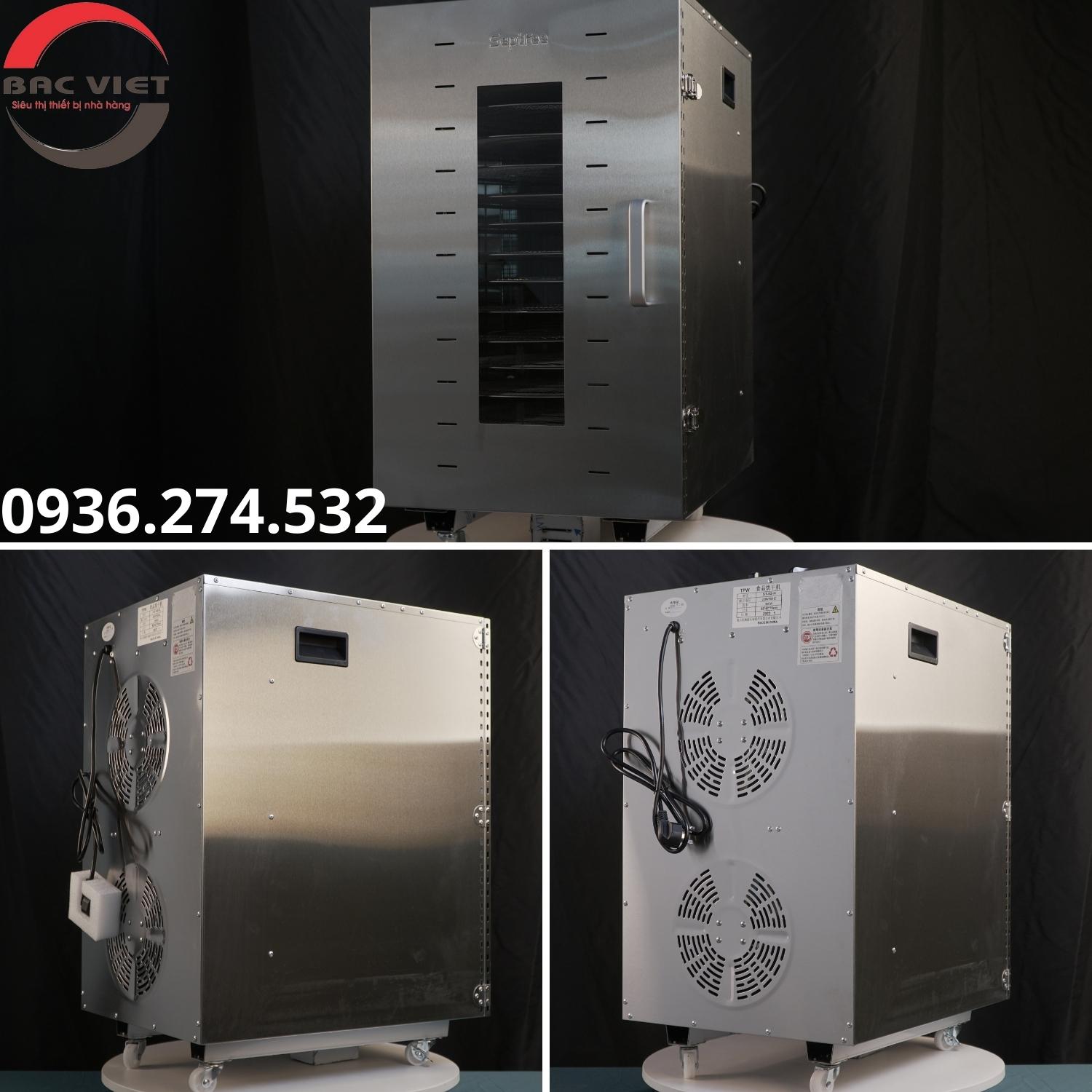 Máy sấy thực phẩm, hoa quả, dược liệu đa năng 16 khay xoay