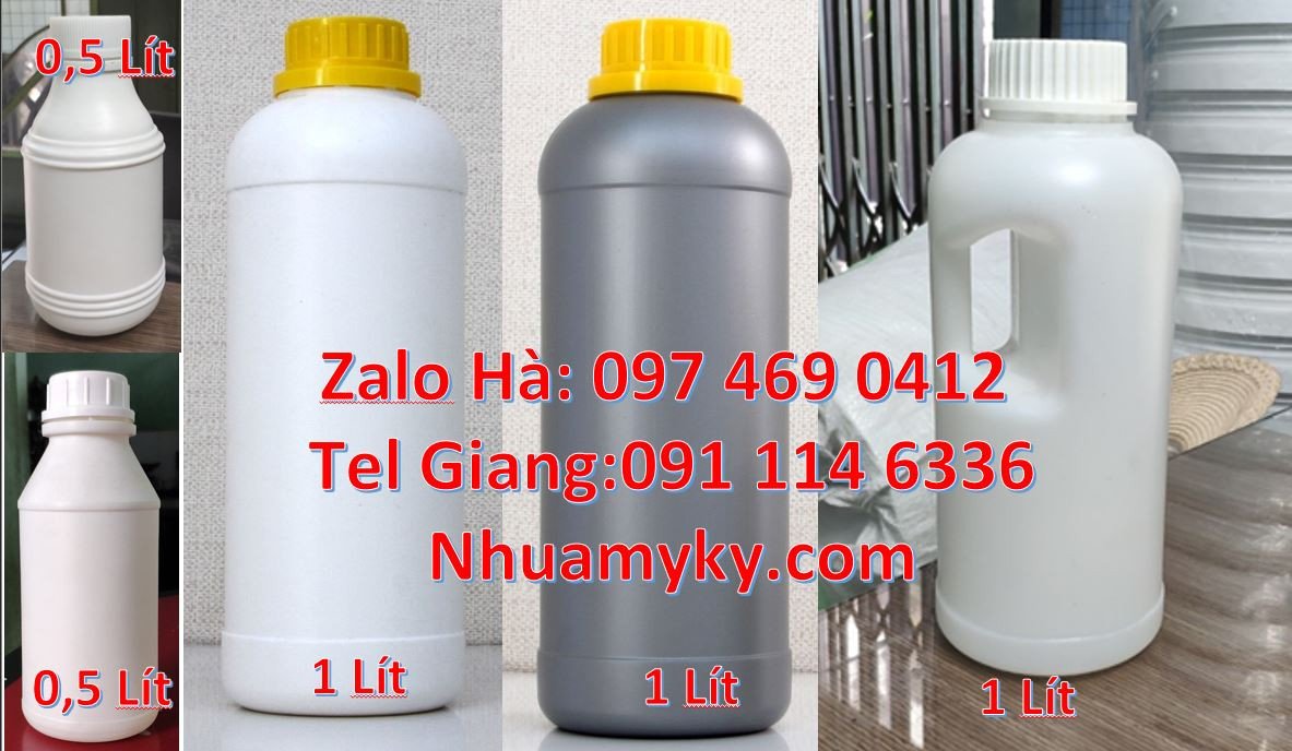 Bán chai nhựa 1l đựng hóa chất,chai nhựa đựng dầu ăn,chai nhựa hdpe rẻ