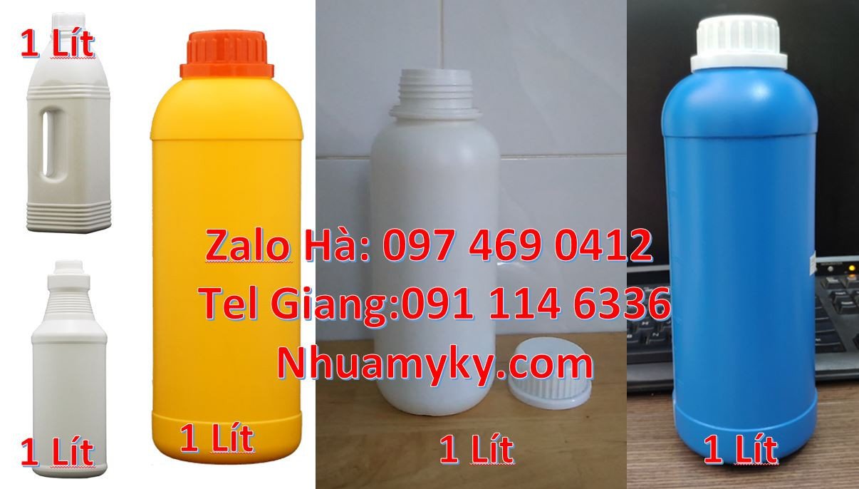 Bán chai nhựa 1l đựng hóa chất,chai nhựa đựng dầu ăn,chai nhựa hdpe rẻ