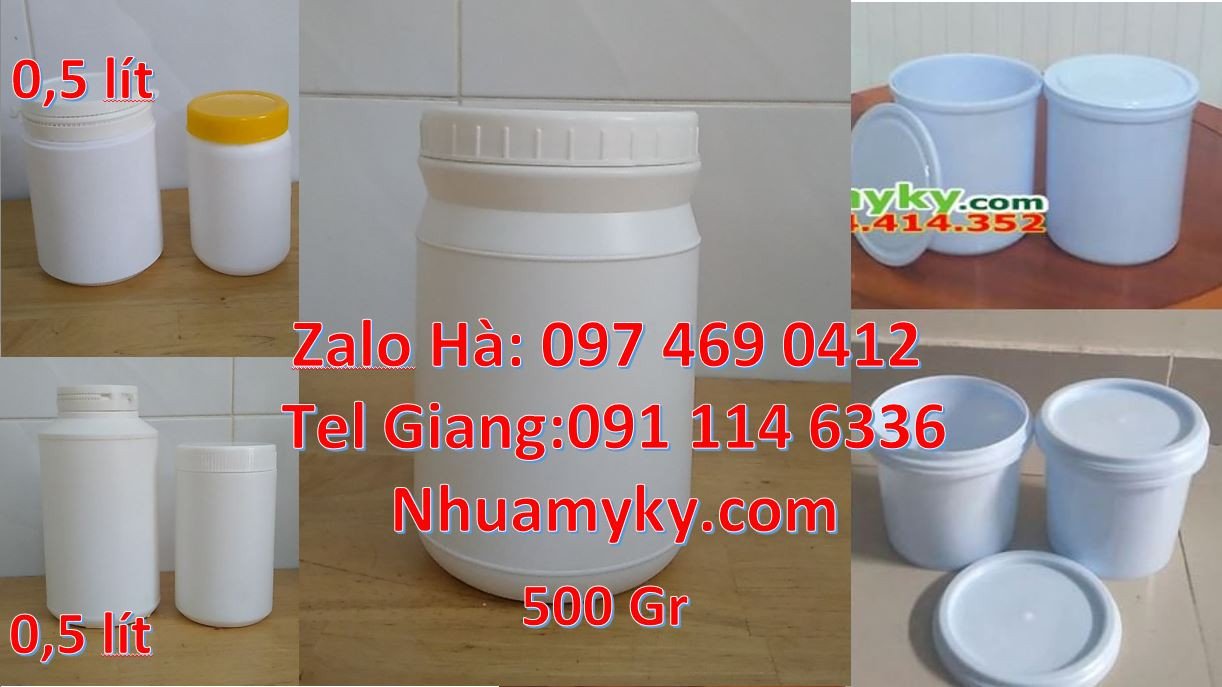 Bán hũ nhựa 2kg đựng thực phẩm,hũ nhựa 500g đựng bánh kẹo mứt giá rẻ h