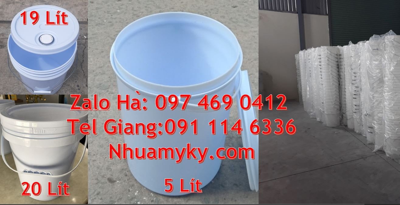 Bán xô nhựa 18l nắp chiết rót,vỏ thùng sơn 20l quai sắt chất lượng cao