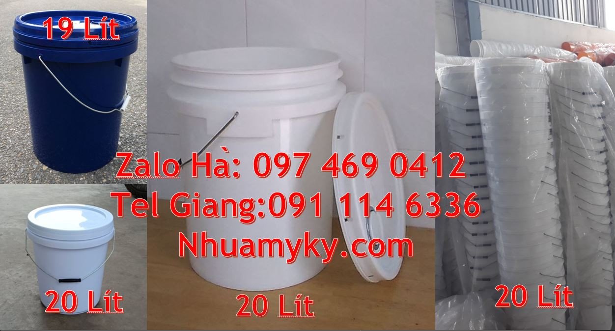 Bán xô nhựa 18l nắp chiết rót,vỏ thùng sơn 20l quai sắt chất lượng cao
