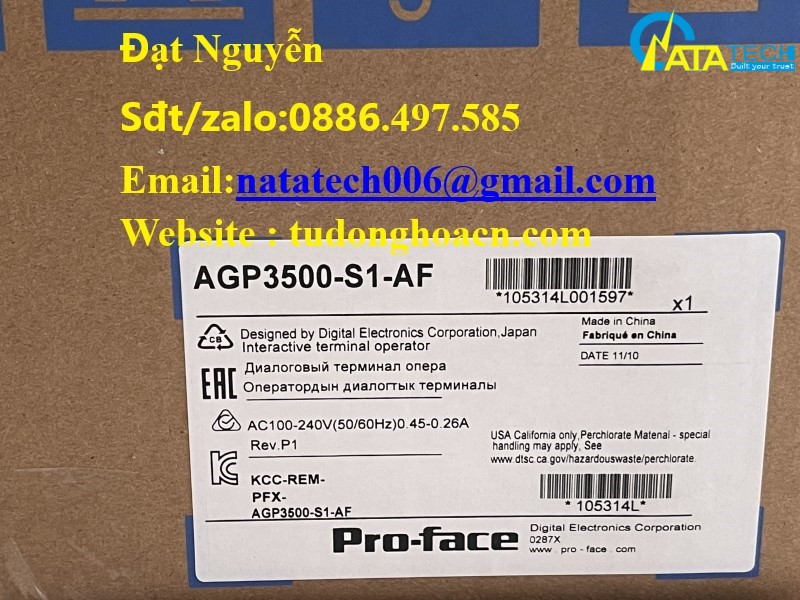 AGP3500-S1-AF bộ màn hình HMI công nghiệp cảm ứng chính hãng