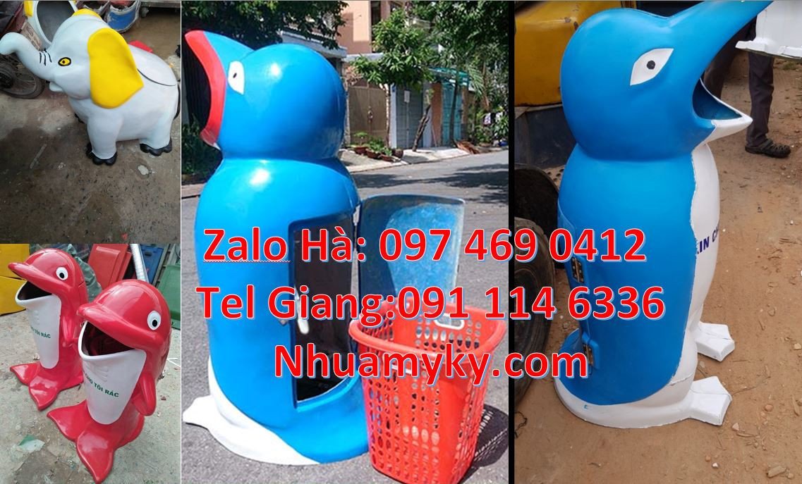 Bán thùng rác hình con vật giá rẻ,thùng rác ngộ nghĩnh hình con thú rẻ