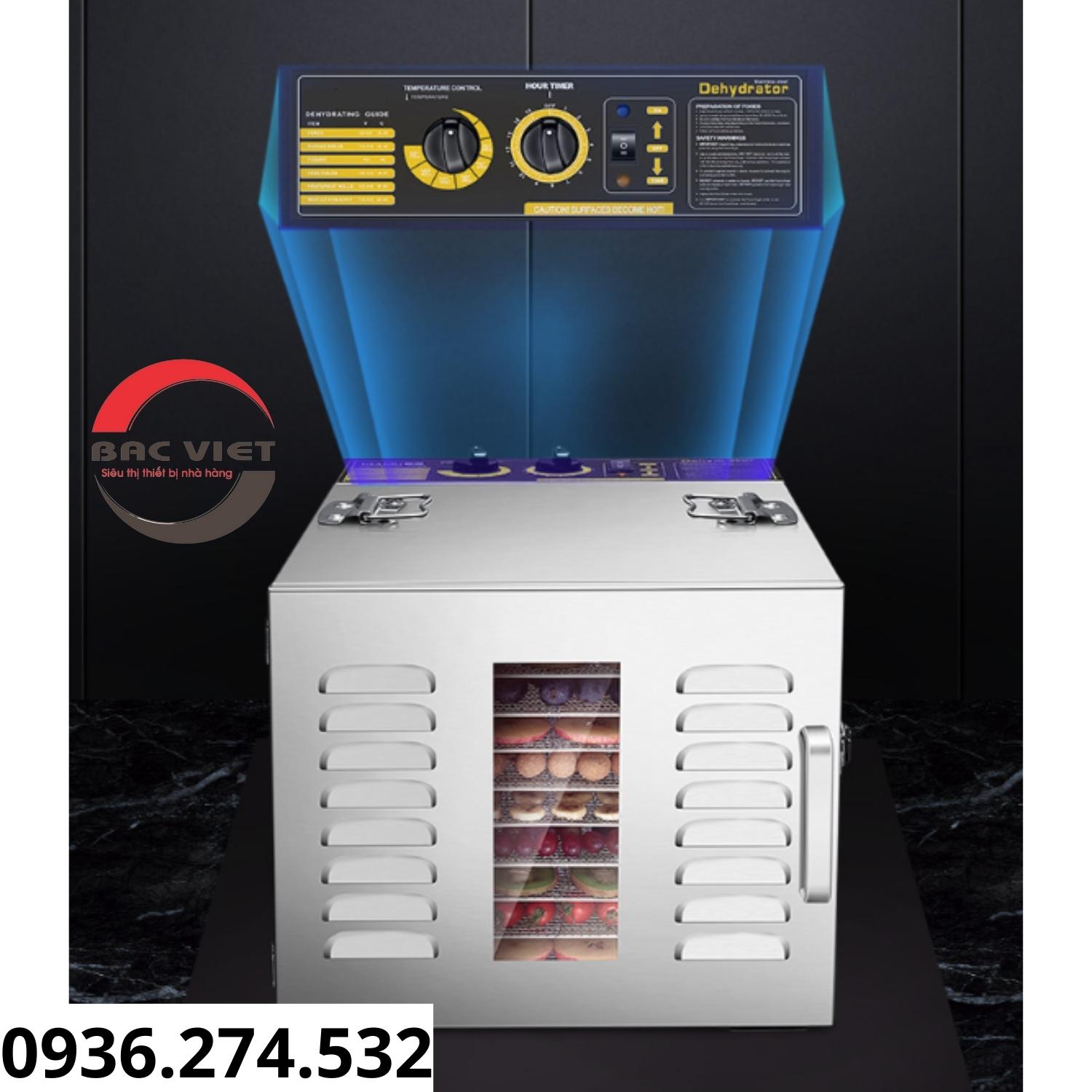 Máy sấy thực phẩm, hoa quả, dược liệu đa năng 10 khay