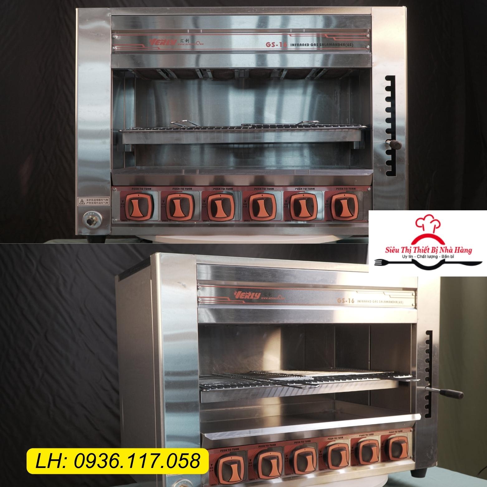 Lò nướng salamander 6 họng dùng gas GS-16