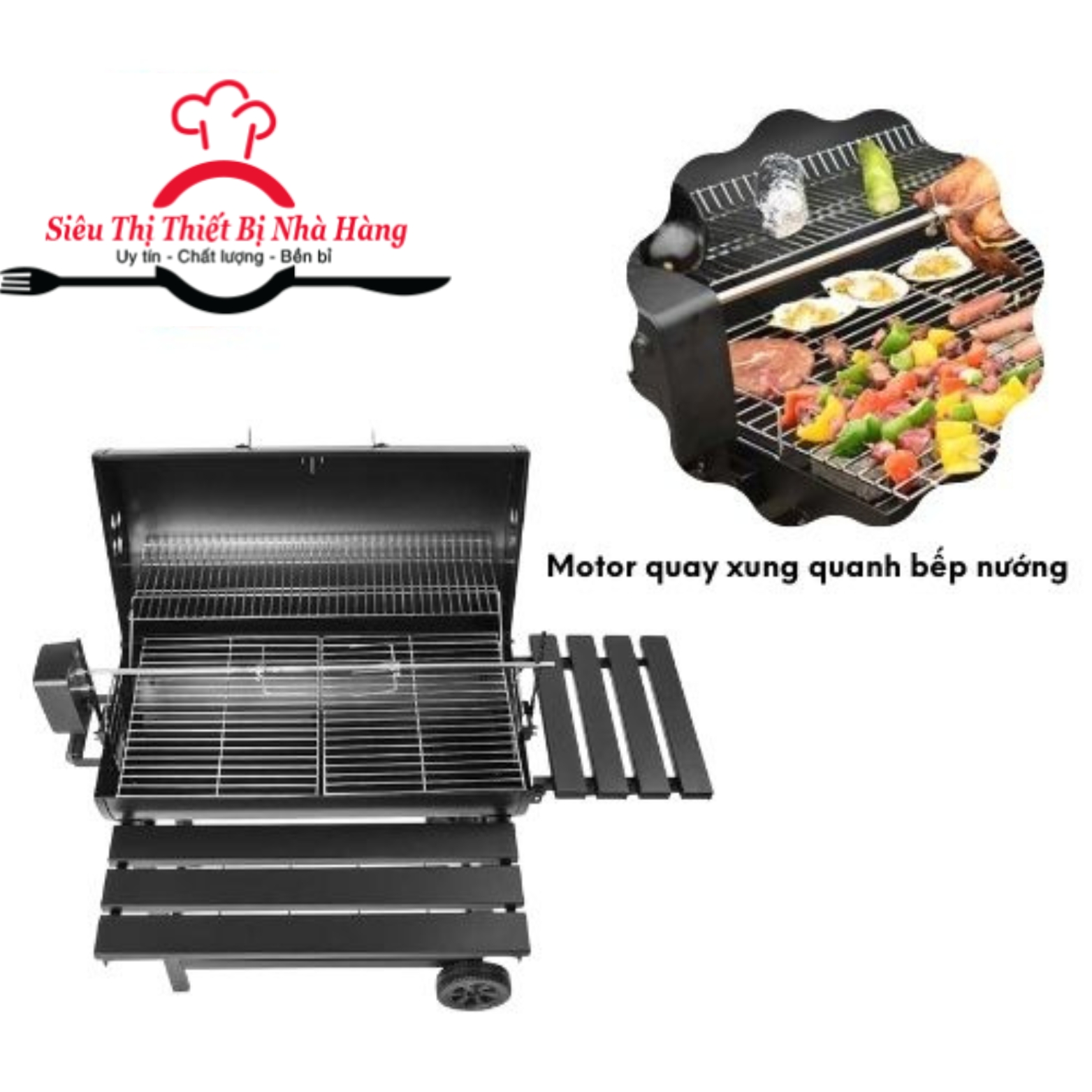 Bếp nướng than hoa ngoài trời hình chữ nhật