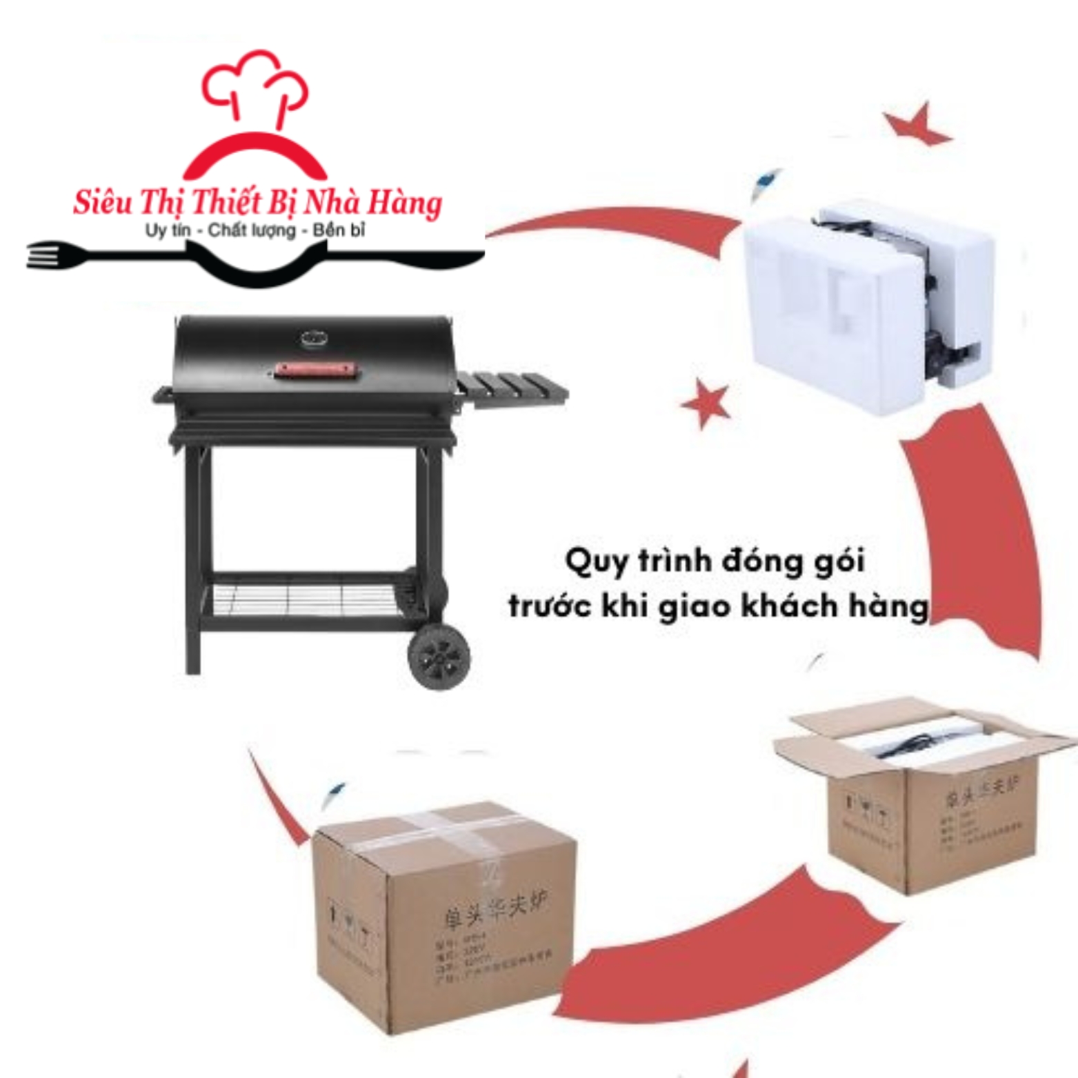 Bếp nướng than hoa ngoài trời hình chữ nhật