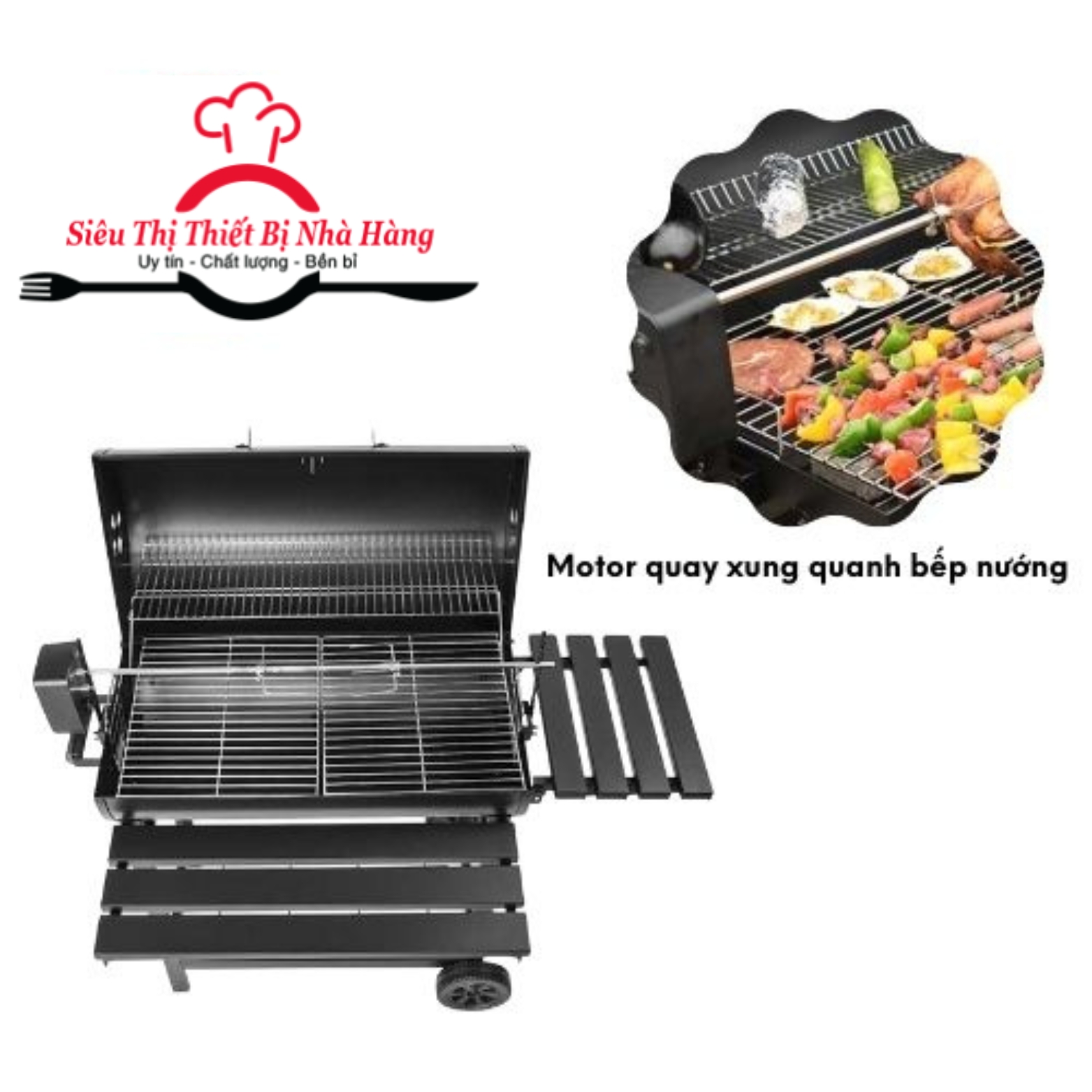 Bếp nướng than hoa ngoài trời hình chữ nhật