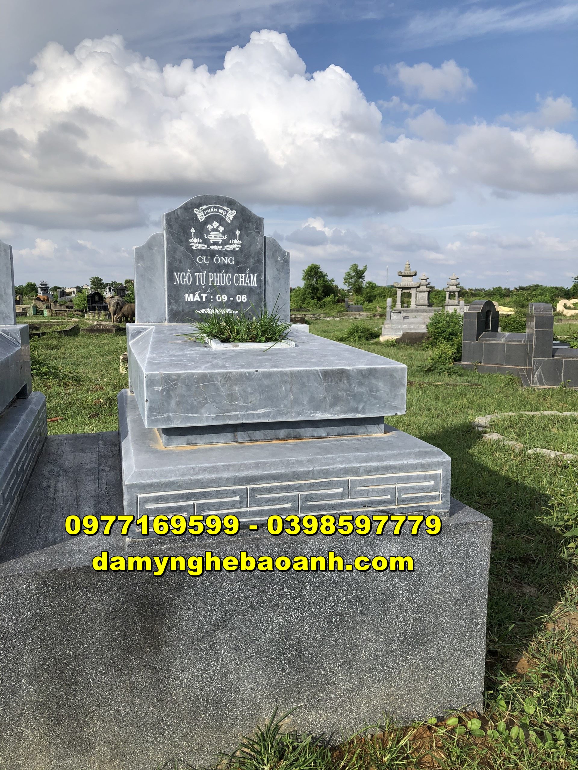 mẫu mộ đá tam cấp đẹp,giá rẻ,kích thước hợp phong thuỷ
