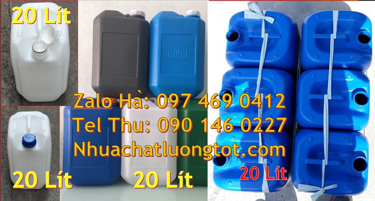 Bán can nhựa hdpe đựng hóa chất,can nhựa 25l màu xanh,can nhựa 30l tră