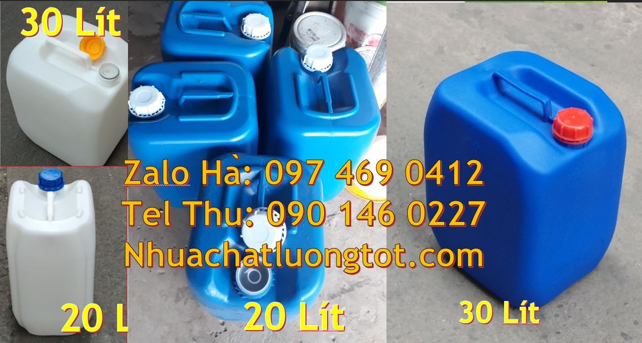 Bán can nhựa hdpe đựng hóa chất,can nhựa 25l màu xanh,can nhựa 30l tră