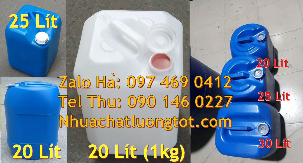 Bán can nhựa hdpe đựng hóa chất,can nhựa 25l màu xanh,can nhựa 30l tră