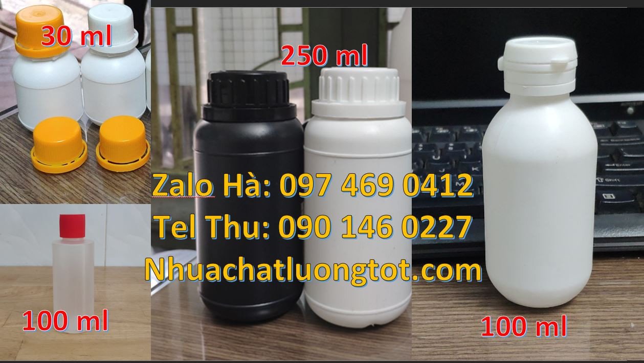 Bán chai nhựa đựng hóa chất ,chai nhựa hdpe 250ml màu trắng nắp vặn rẻ