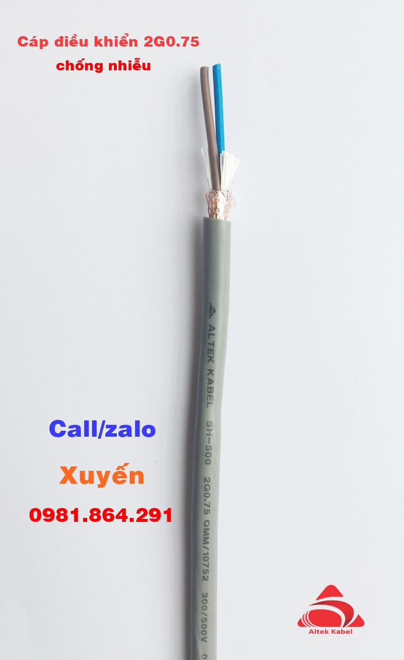Dây cáp điều khiển 2C, 2x0.5,2x0.75,2x1.0,2x1.5mm2 Altek Kabel