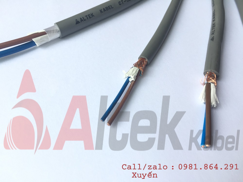 Dây cáp điều khiển 2C, 2x0.5,2x0.75,2x1.0,2x1.5mm2 Altek Kabel