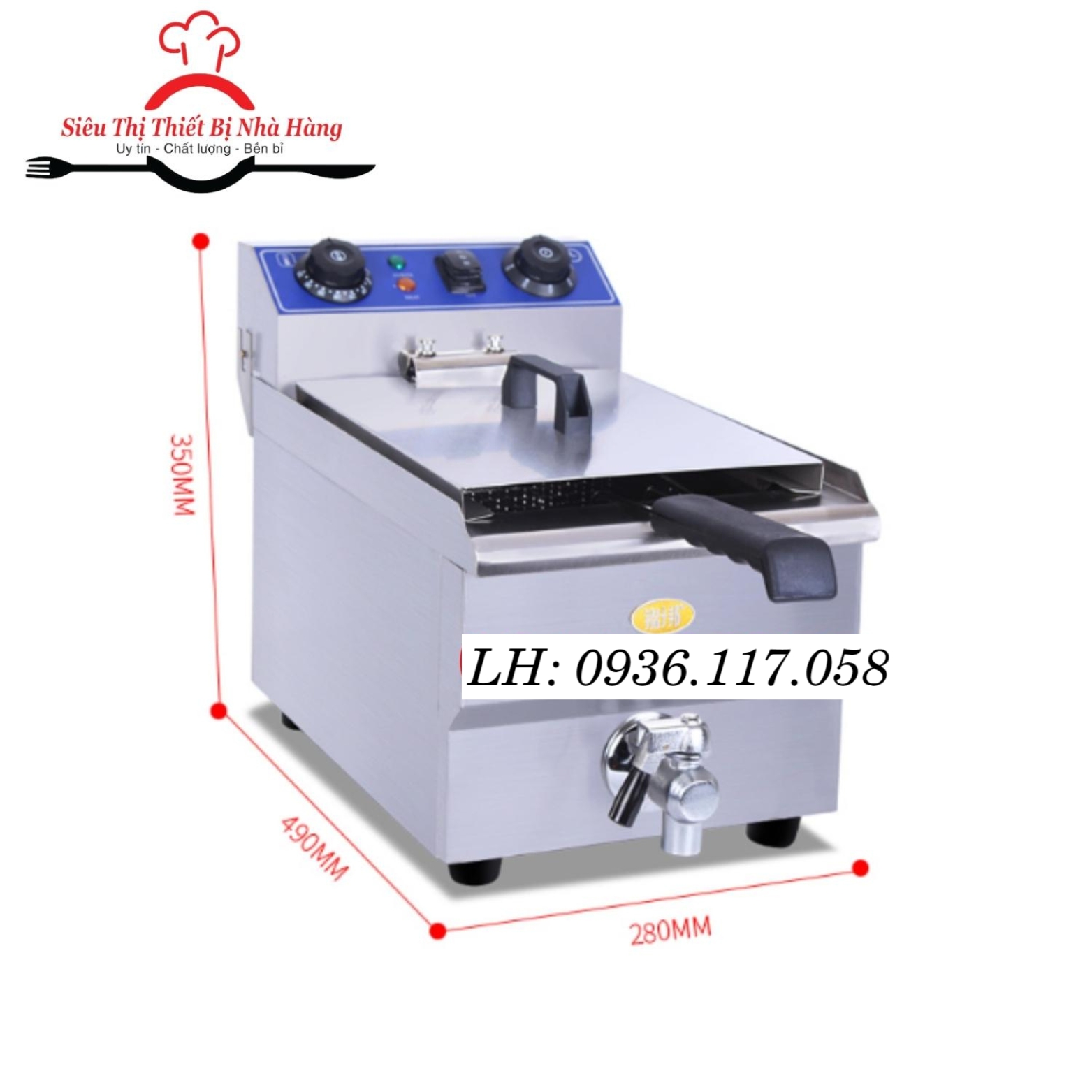 Bếp chiên nhúng chính hãng WAILLAN dung tích lớn 12L