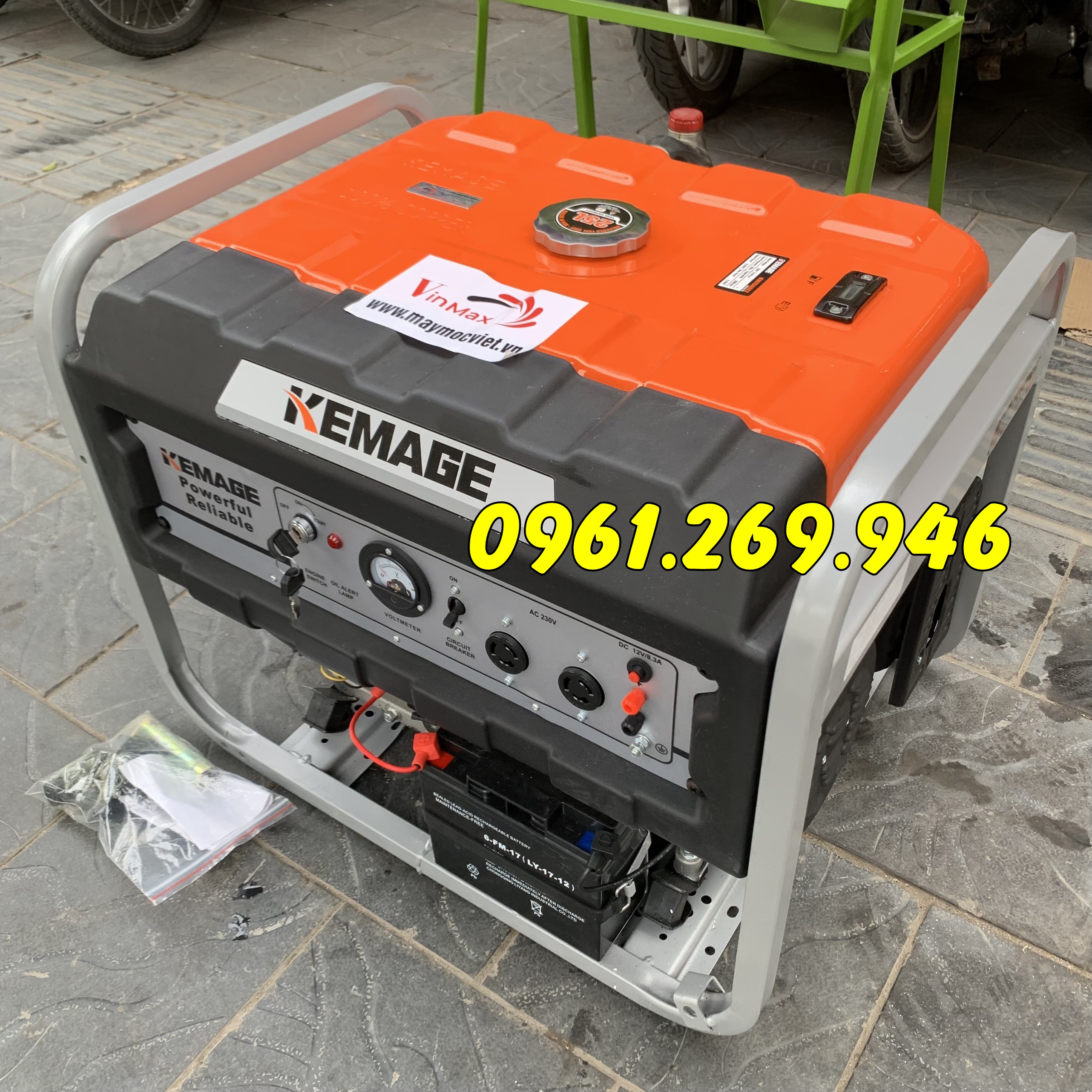 Máy phát điện 5kw chạy xăng Kemage KM7500 có đề