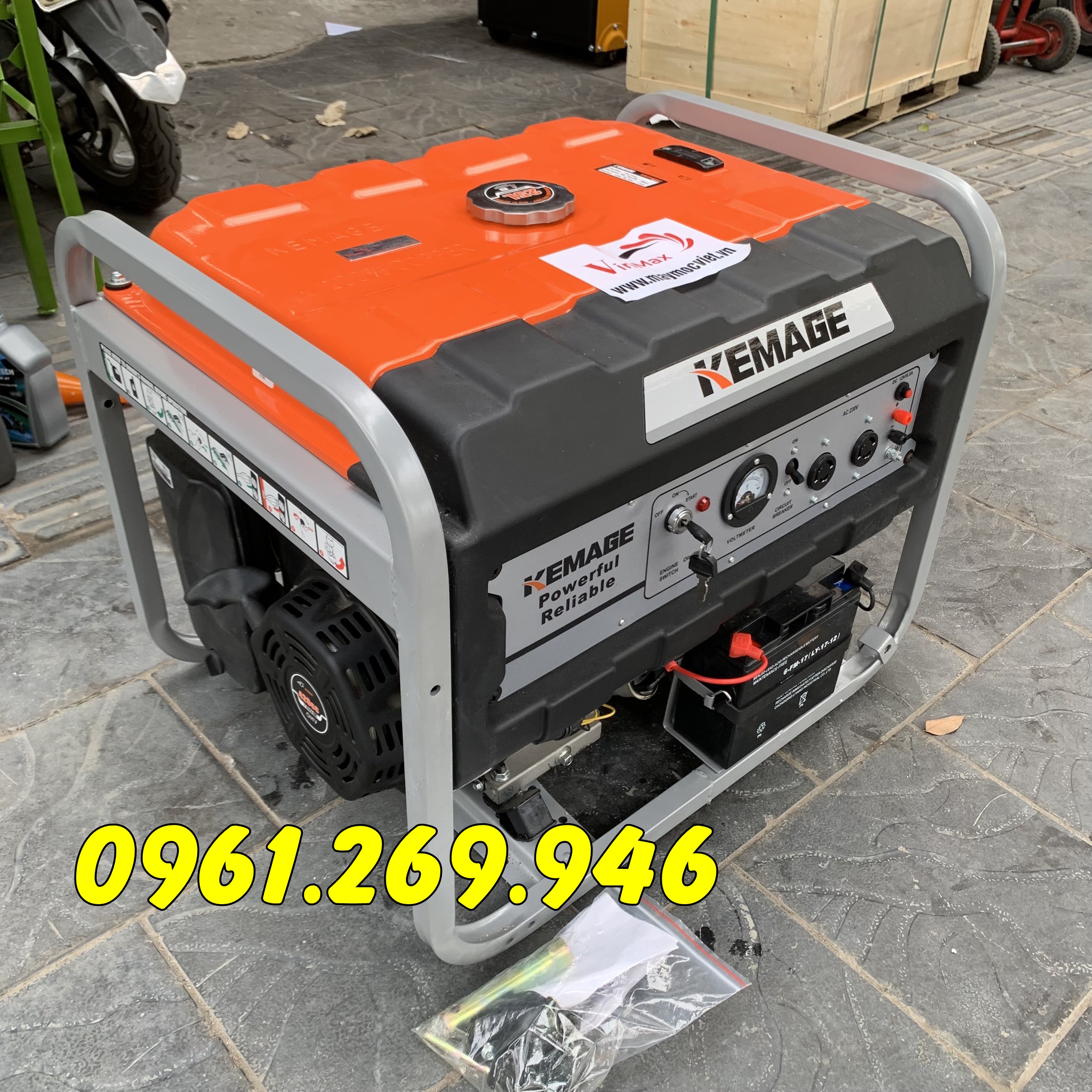 Máy phát điện 5kw chạy xăng Kemage KM7500 có đề