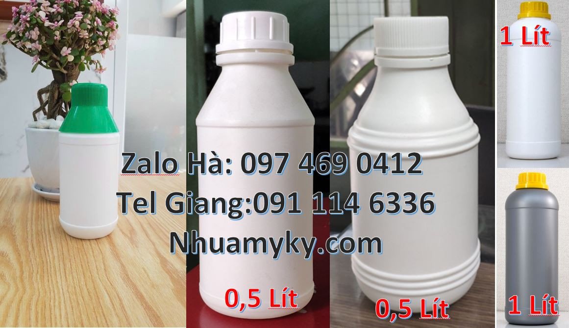 Bán chai nhựa hdpe đựng hóa chất,chai nhựa 1l đựng thực phẩm nước uống