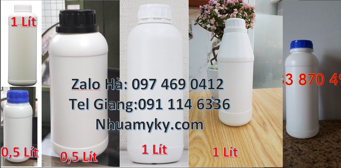 Bán chai nhựa hdpe đựng hóa chất,chai nhựa 1l đựng thực phẩm nước uống