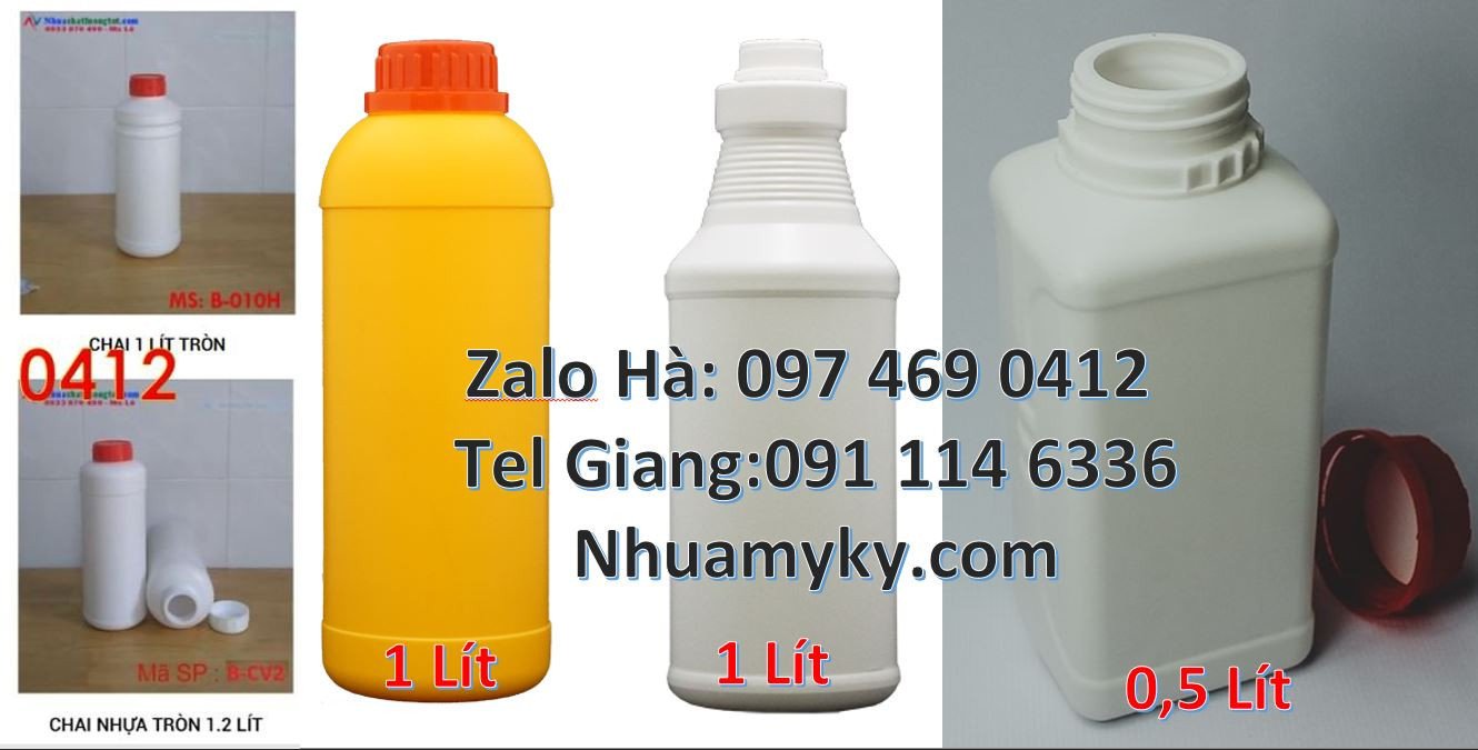 Bán chai nhựa hdpe đựng hóa chất,chai nhựa 1l đựng thực phẩm nước uống